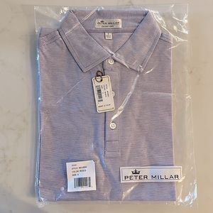NWT Men’s Peter Millar Crown Soft Microstripe Polo, Size Small